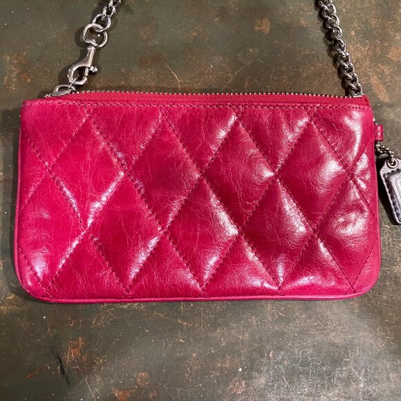 Coach Pink Padded Effect Wristlet - Picture 2 of 5